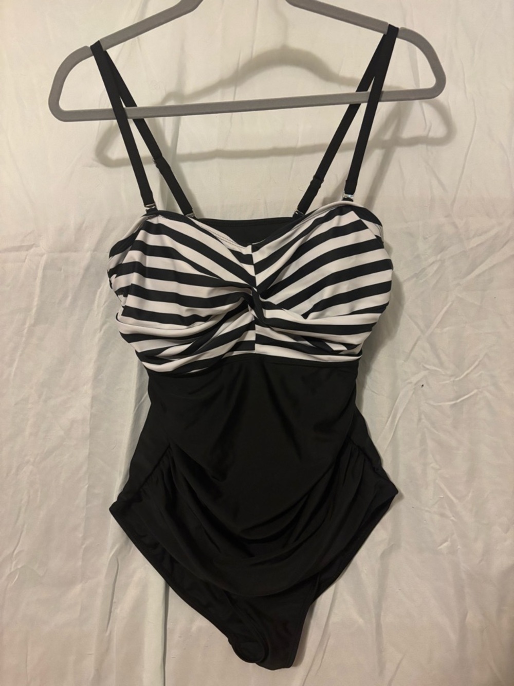 Smismivo Strapless Bandeau One Piece Swimsuit Tummy Control Ruched XL